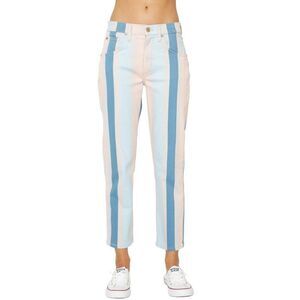 James Jeans Sz. 27 NWT Coastal Stripe Donna'High Rise Mom Jean               332